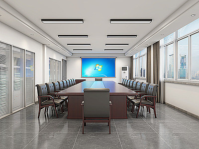 现代会议室3D模型
