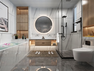3d现代浴室卫生间模型