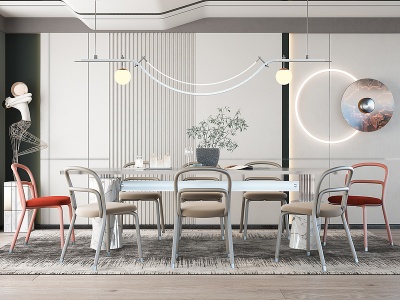 现代家居餐厅3D模型模型3d模型