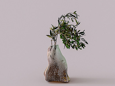 3d无花果水滴玻璃花瓶模型