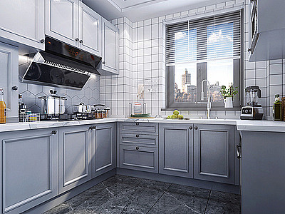 北欧风格厨房橱柜模型3d模型
