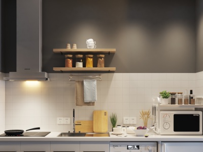 3d北欧公寓厨房模型