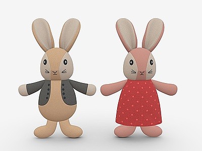 3D兔子玩偶3d模型