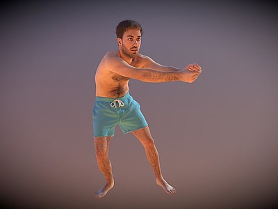 3d沙滩排球运动男人排球姿势模型