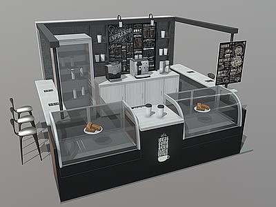 3d咖啡吧咖啡馆咖啡店模型
