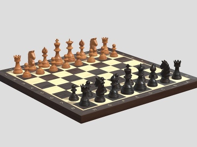 3d棋盘国际象棋象棋模型