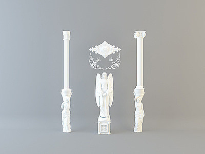 3d欧式古典欧式柱模型