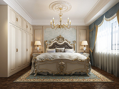 法式卧室模型3d模型