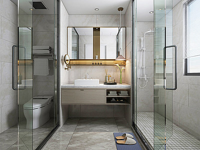 卫生间镜子浴室柜3d模型