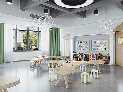 3d现代幼儿园娱乐室模型
