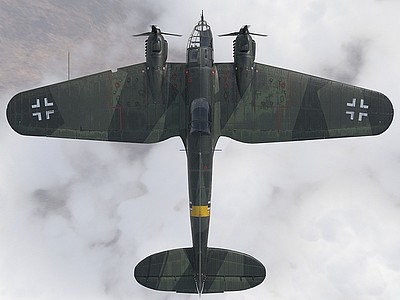 3d德国空军HE111轰炸机模型