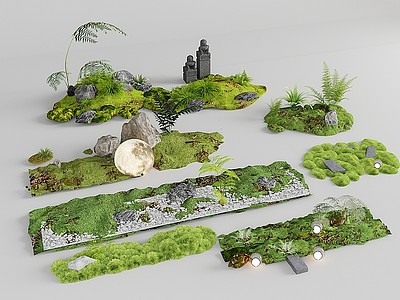 3d苔藓植物堆景观<font class='myIsRed'>造景</font>模型