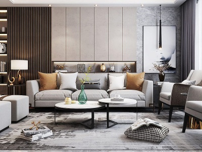 3d客厅沙发装饰品模型