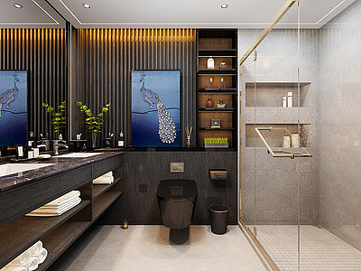 卫生间镜子浴室柜模型3d模型