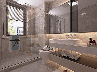 卫生间浴室淋浴房模型3d模型