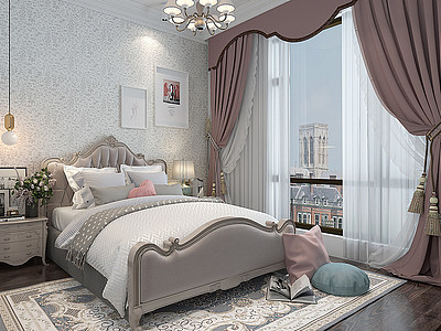 欧式简约卧室模型3d模型