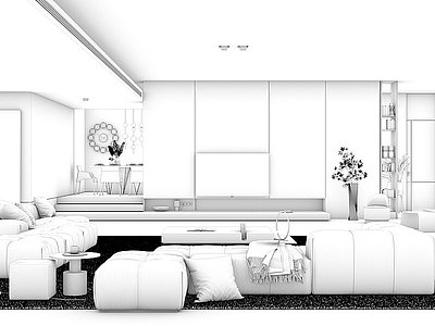 客厅模型3d模型