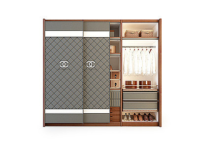 3d现代衣柜模型
