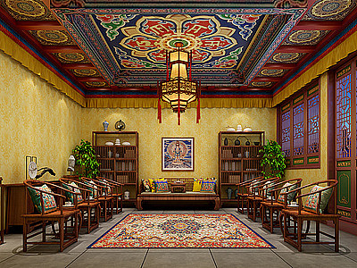藏式会客厅模型