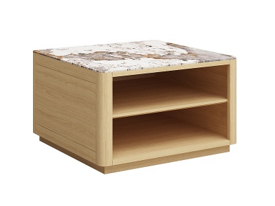 3d原木床头柜模型