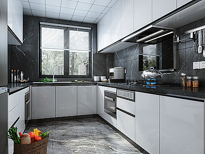 现代风格厨房橱柜模型3d模型