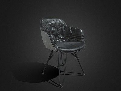 皮质休闲椅单人椅休闲沙发模型3d模型