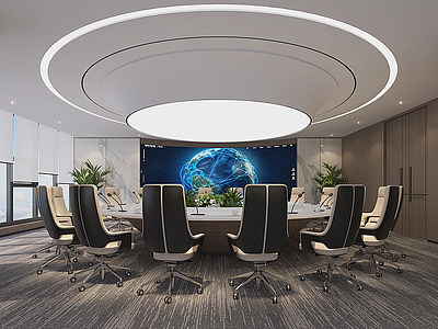 3d圆形会议室模型