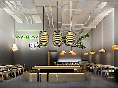 新中式快餐厅模型