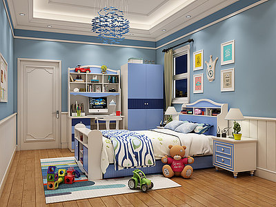 3d地中海卧室儿童房模型