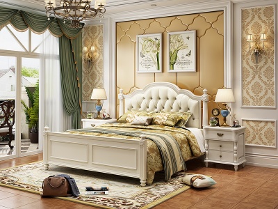 美式卧室模型3d模型