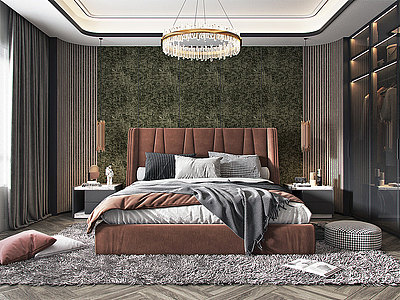卧室现代轻奢卧室模型