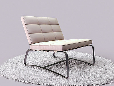 3d布艺金属单椅休闲椅模型