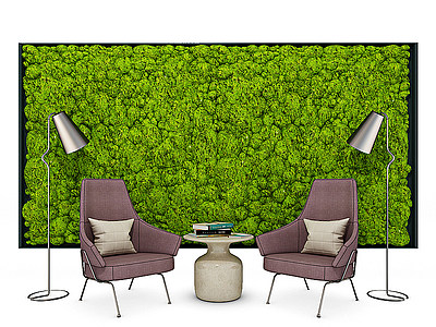 3d现代绿植墙2011模型