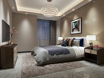 现代卧室模型3d模型