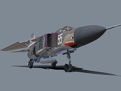 3d苏式战斗机米格23歼击机模型