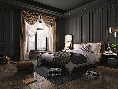 新古典卧室模型3d模型