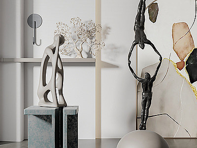 现代室内雕塑模型