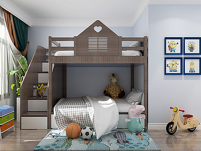 儿童房上下床模型3d模型