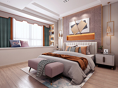 现代卧室模型
