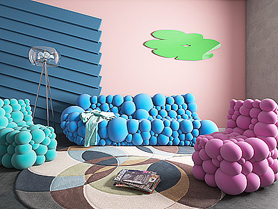 3d现代客厅异形沙发模型