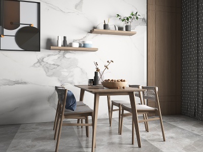北欧餐厅餐桌椅模型3d模型