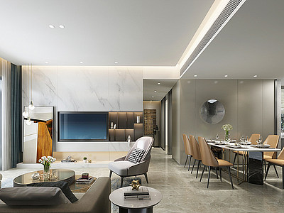 3d客厅餐厅模型
