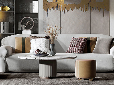 3d客厅沙发组合椅子模型