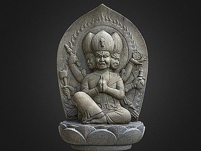 宗教雕塑小品石像佛像模型3d模型