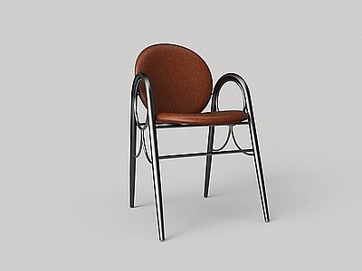 金属皮革单椅模型