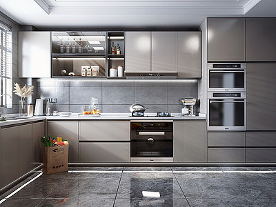 厨房橱柜蒸箱烤箱模型3d模型