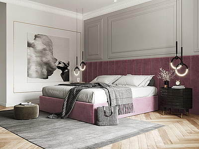 现代卧室模型