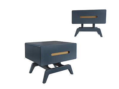 灰蓝色床头柜模型3d模型