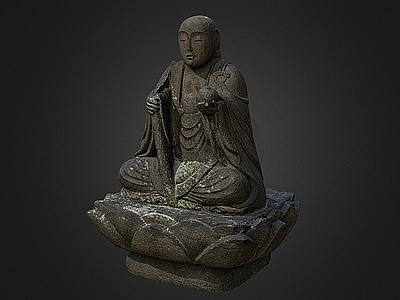 中式佛雕塑景观雕塑3d模型