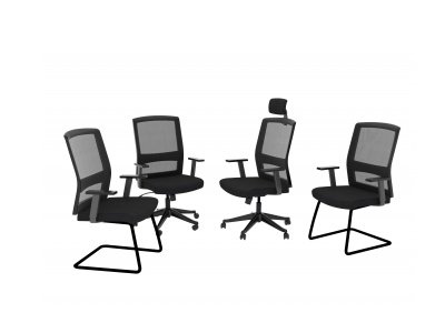 现代办公椅组合模型
